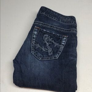 SILVER SANTORINI CROP STRAIGHT LEG JEANS 27x26 99% COTTON ⭐️